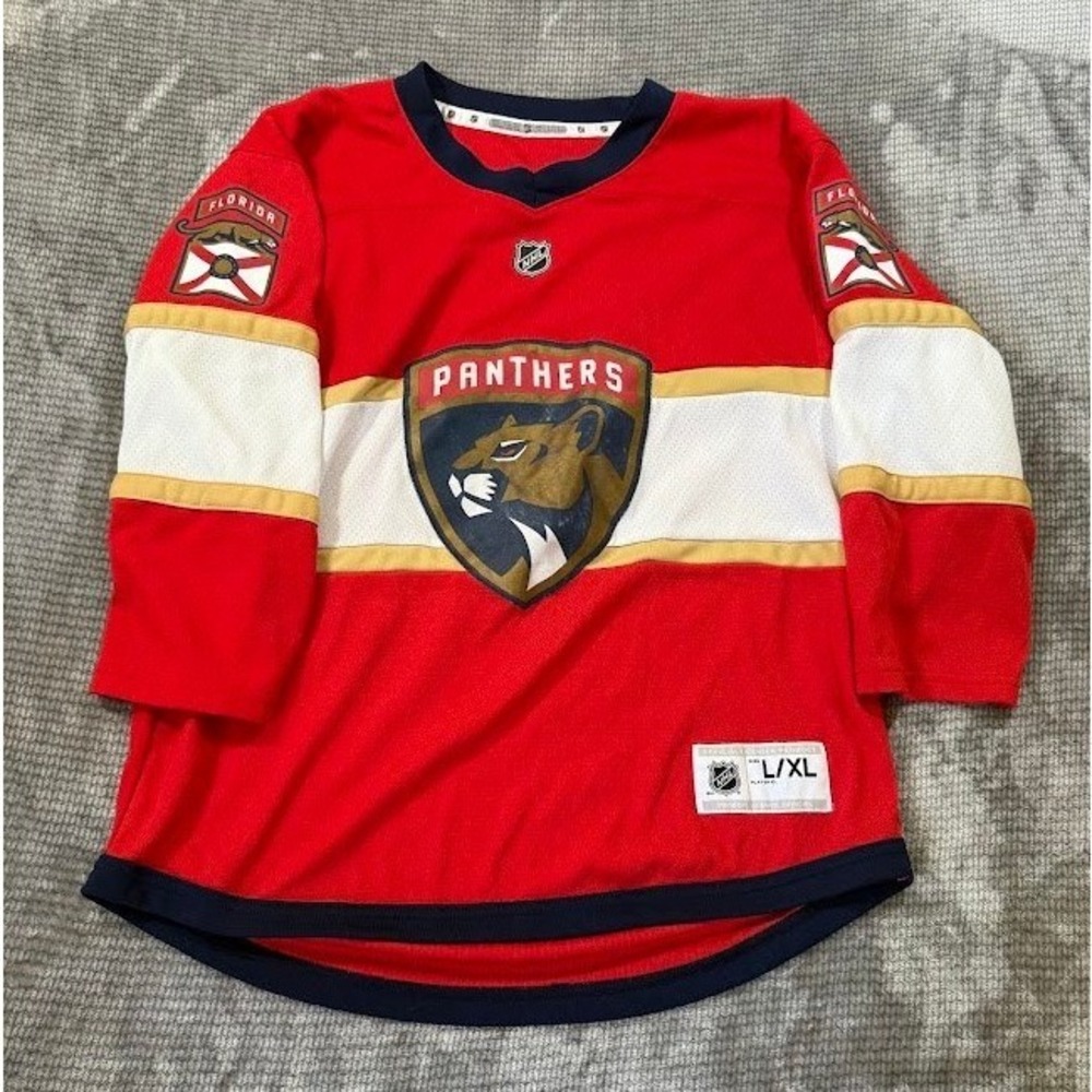 Florida Panthers NHL Youth Jersey Red L/XL Hockey‎ Fan Gear Official Licensed